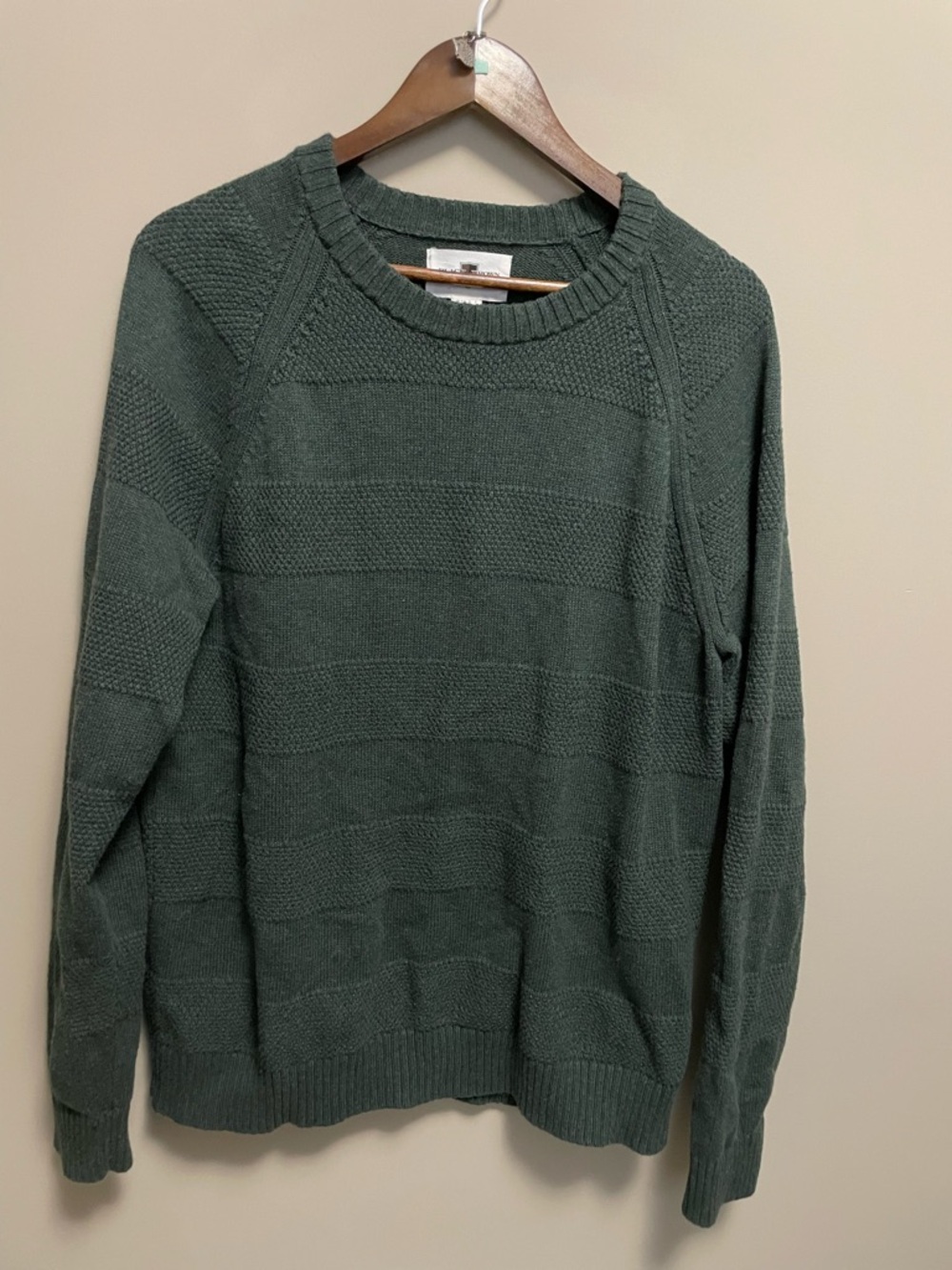 Black Brown 1826 Forest Green Knit Crewneck Sweater Men’s Large 100% Cotton